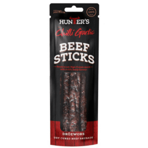 HUNTERS Chilli Garlic Beef Sticks (Droewors) 10x40g