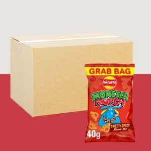 35x Walkers Monster Munch Sweet & Spicy Flamin' Hot Grab Bag 40g