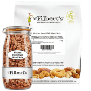 MR FILBERTS Mexican Sweet Chilli Mixed Nuts 1.5kg Bulk Bag