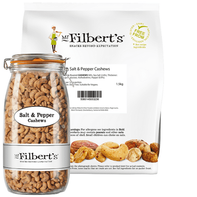MR FILBERTS Salt & Pepper Cashews 1.5kg Bulk Bag