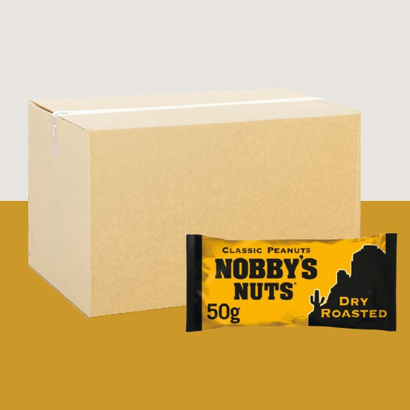 24x Nobbys Dry Roasted Peanuts Case 50g