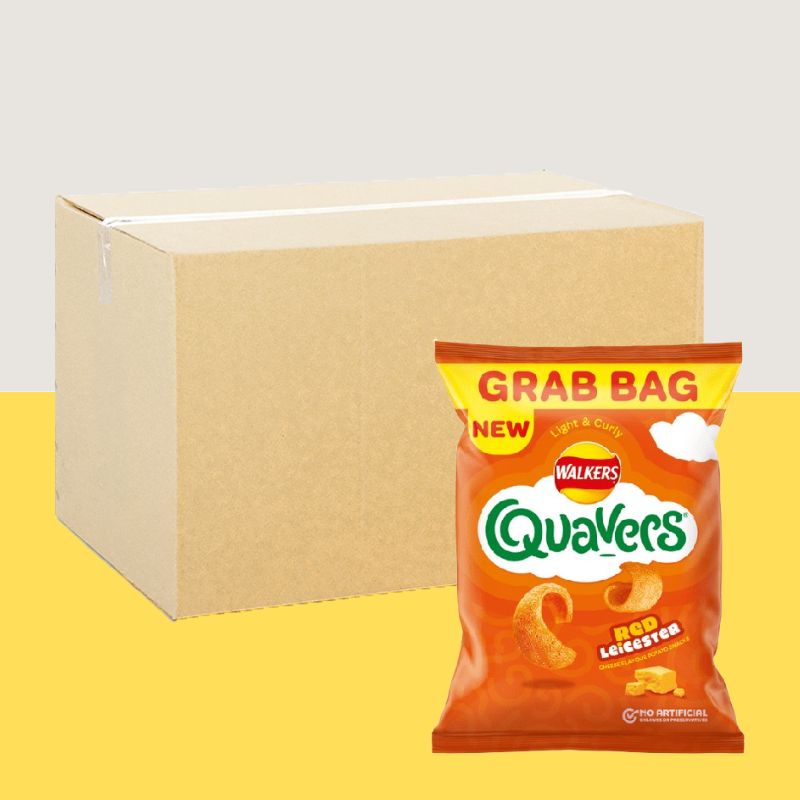 30x Walkers Quavers Red Leicester Grab Bag 34g