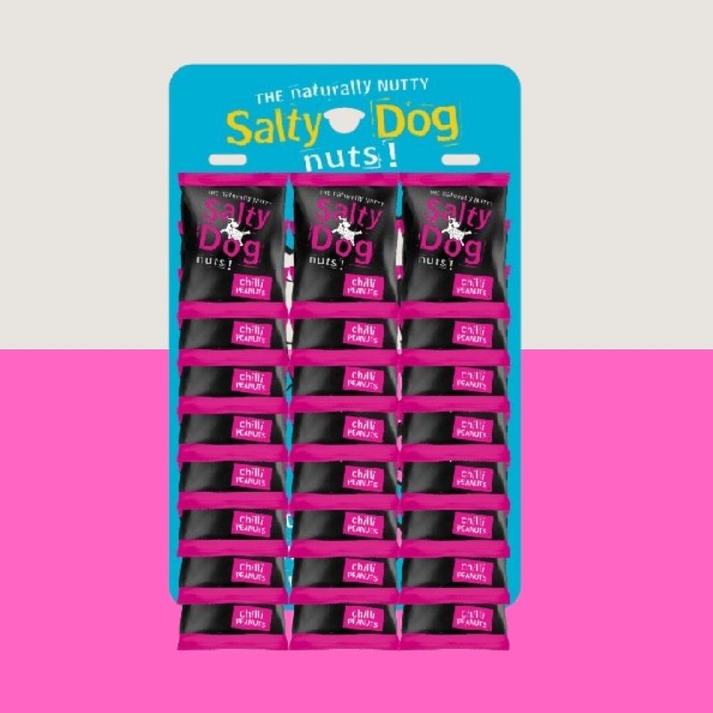 24x Salty Dog Chilli Peanuts Pub Card 45g