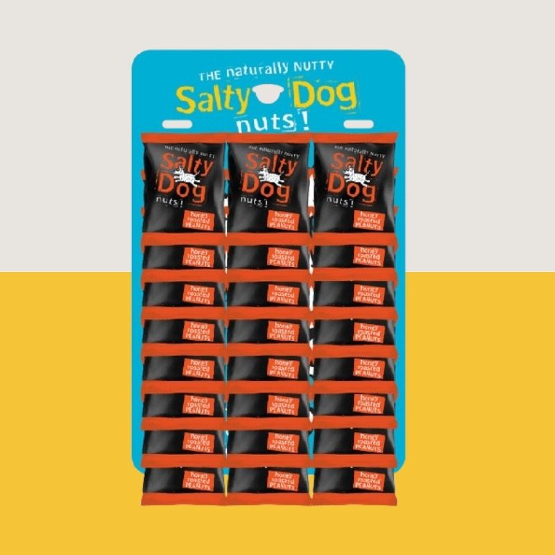 24x Salty Dog Honey Roasted Peanuts Pub Card 45g