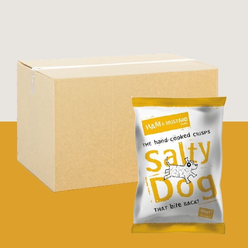 24x Salty Dog Ham & Whole Grain Mustard Crisps 40g