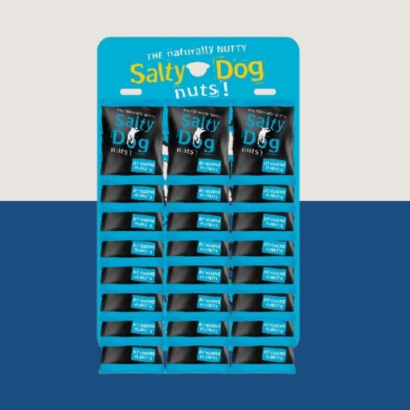 24x Salty Dog Dry Roasted Peanuts Pub Card 45g