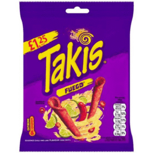 TAKIS Fuego Chilli & Lime Flavour Fried Corn Snack PM £1.25 21x55g