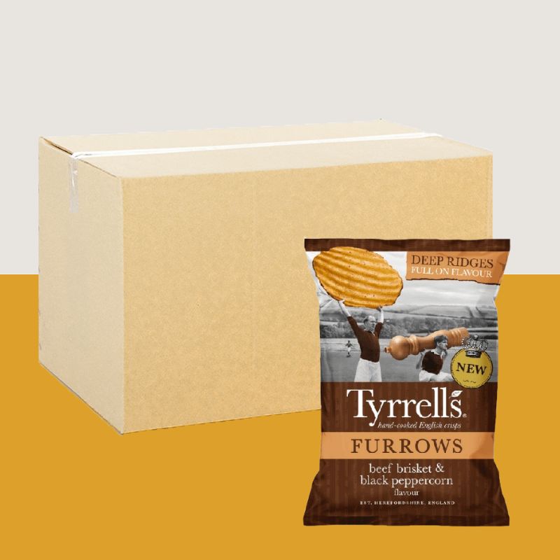 24x Tyrrells Furrows Beef Brisket & Black Peppercorn 40g