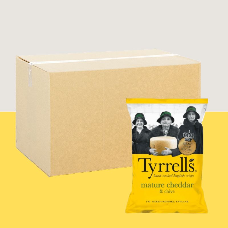 24x Tyrrells Mature Cheddar & Chive Crisps 40g