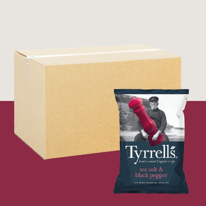 24x Tyrrells Sea Salt & Black Pepper Crisps 40g