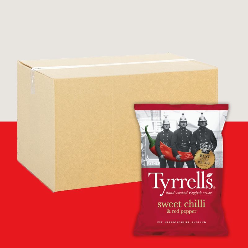 24 Tyrrells Sweet Chilli & Red Pepper Crisps 40g