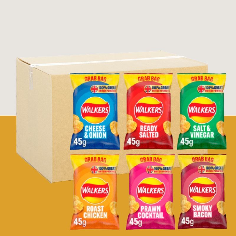 32x Walkers Grab Bag Crisps Mixed Case