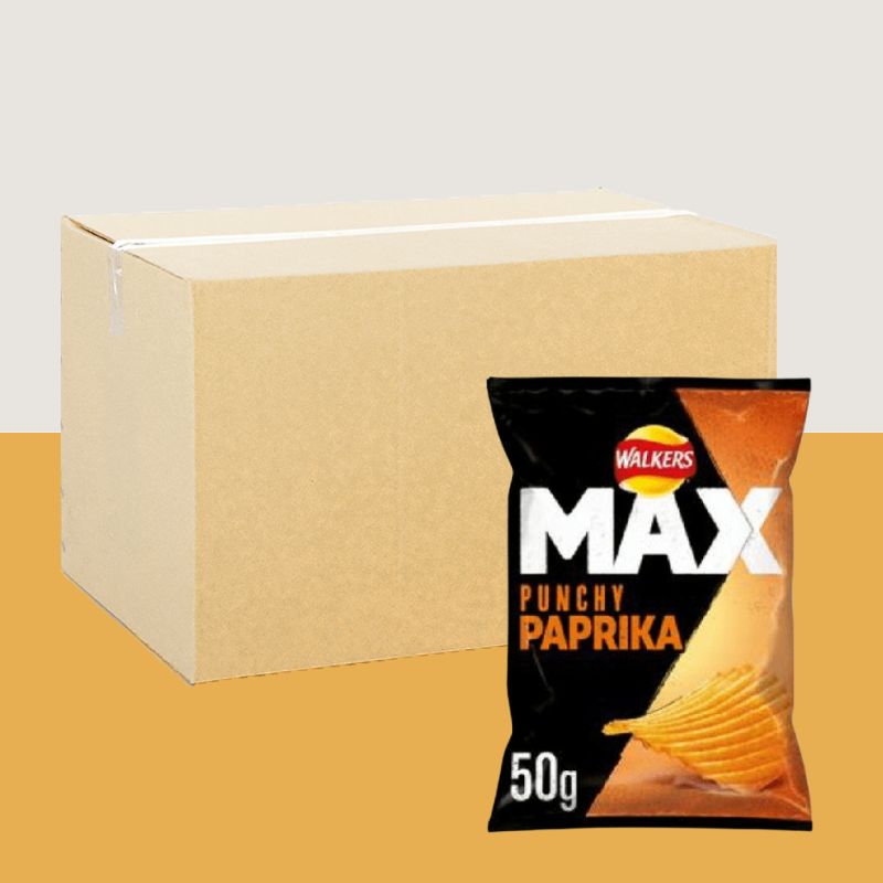 24x Walkers Max Punchy Paprika Crisps 50g
