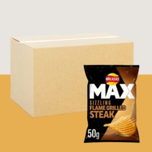 24x Walkers Max Flame Grilled Steak Crisps 50g
