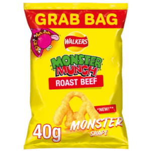 WALKERS Monster Munch Roast Beef Snacks Grab Bag 35x40g