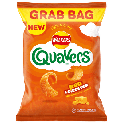 WALKERS Quavers Red Leicester Snacks Grab Bag 34g