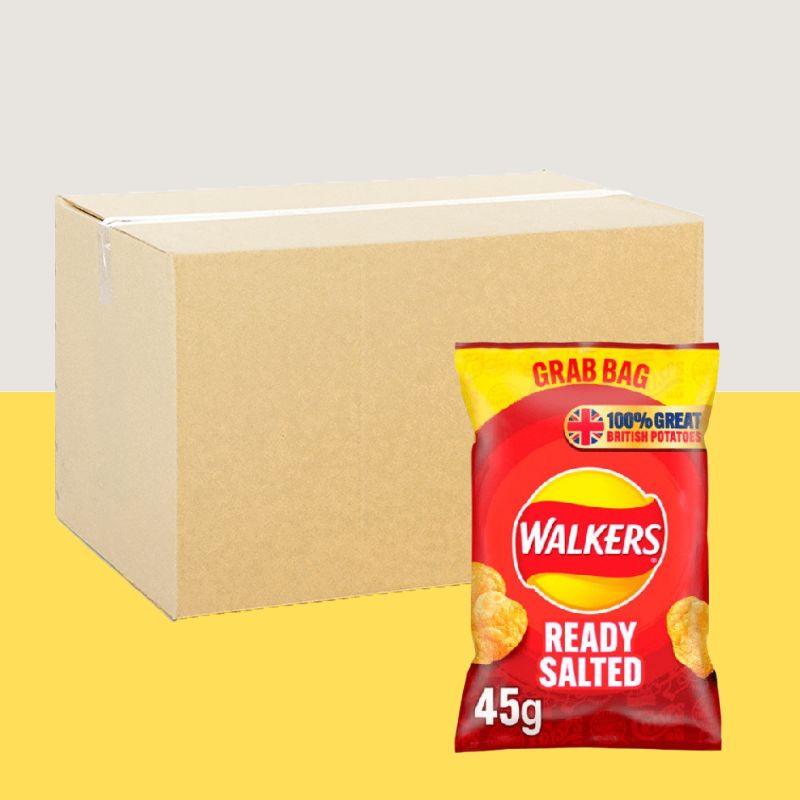 32x Walkers Ready Salted Crisps Grab Bag 45g