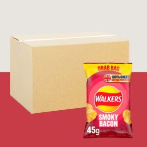 32x Walkers Smoky Bacon Crisps Grab Bag 45g