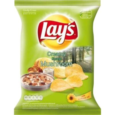 Lays Creamy Forest Mushroom Crisps Bag 130g