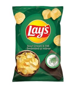 Lays Sour Cream & Dill Crisps Bag 125g