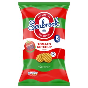 Seabrook Crinkle Cut Tomato Ketchup Crisps 6 Pack
