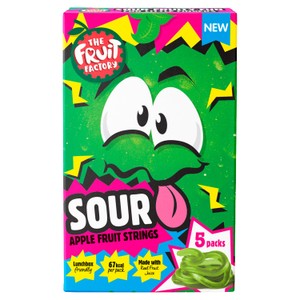 The Fruit Factory Sour Apple Fruit Strings 5 x 20g (100g)