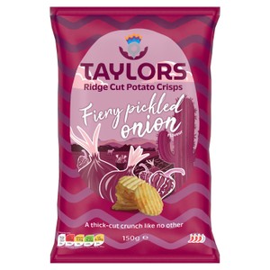 Taylors Fiery Pickled Onion Ridge Cut Potato Crisps