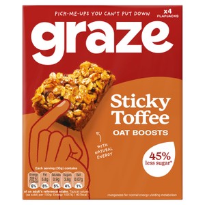 Graze Sticky Toffee Oat Boosts Flapjack Snack