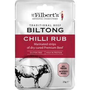 Mr Filberts Traditional Beef Biltong - Chilli Rub