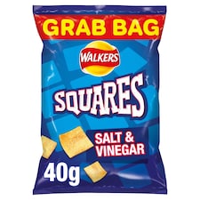 Walkers Squares Salt & Vinegar Grab Bag Crisps 40g