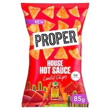 PROPER House Hot Sauce Lentil Chips 85g