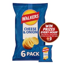 Walkers Cheese & Onion Multipack Crisps 6x25g