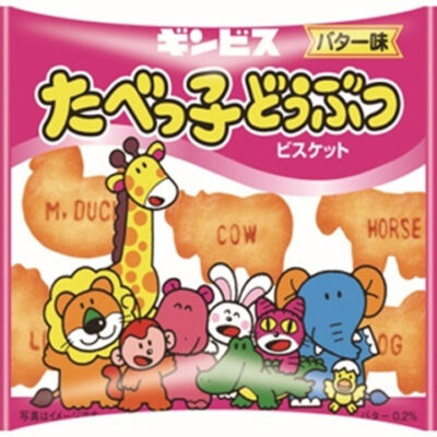Ginbis Japanese Snack Tabekko Animal Butter Flavour 23g