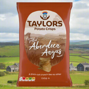 Taylors Flame Grilled Aberdeen Angus Straight Cut Potato Crisps 150g – Bold Scottish Beef Flavour