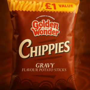 Golden Wonder Chippies Gravy Crisps 70g – Classic Chip Shop Flavour Potato Crisps