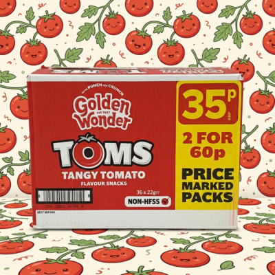 Golden Wonder Toms Corn Snacks 22g 36 Pack