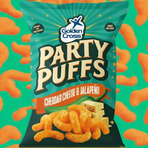 Golden Cross Party Puffs Cheddar Cheese & Jalapeno Bag 125g